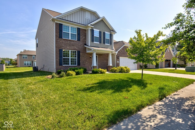 14620 Hinton Dr, Fishers, IN 46037 - craftsman-style home featuring brick siding, board and batten siding, driveway, an attached garage, and a front lawn