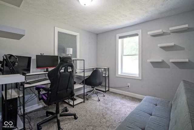 5902 Oak Ln, Anderson, IN 46013 - office area featuring a textured ceiling and carpet