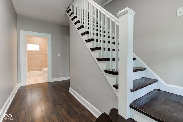 4155 Graceland Ave, Indianapolis, IN 46208 - stairs featuring wood finished floors and baseboards
