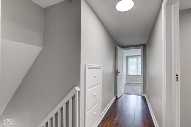 4155 Graceland Ave, Indianapolis, IN 46208 - corridor with dark wood-style flooring and baseboards