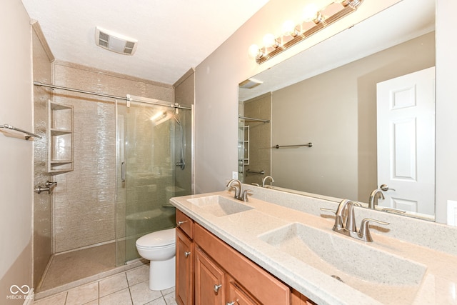 3050 Montgomery Blvd, Lapel, IN 46051 - full bath with tile patterned floors, double vanity, and a stall shower