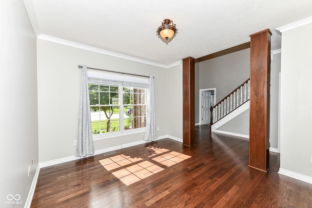 3050 Montgomery Blvd, Lapel, IN 46051 - spare room featuring wood finished floors, stairway, and ornamental molding