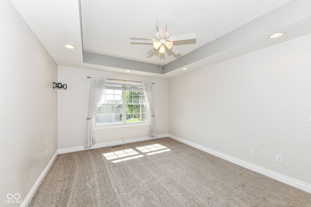 3050 Montgomery Blvd, Lapel, IN 46051 - unfurnished room with a ceiling fan, carpet flooring, recessed lighting, and a raised ceiling