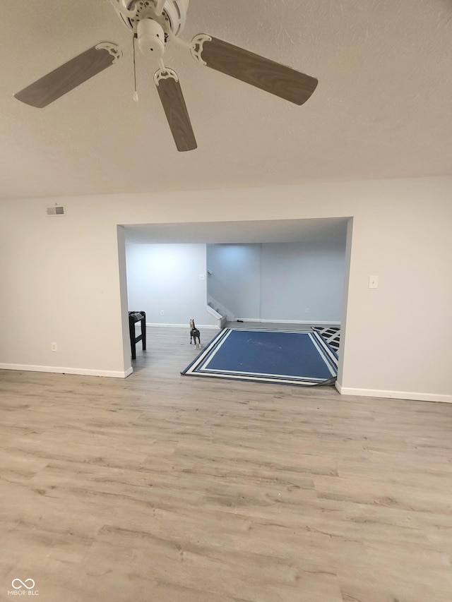 430 N Greenbriar Dr, Greenwood, IN 46142 - interior space with a ceiling fan and wood finished floors