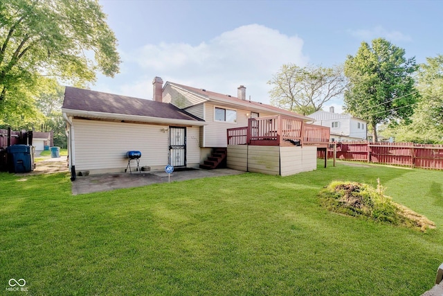 4020 Eisenhower Dr, Indianapolis, IN 46254 - back of house with a patio area, a deck, and stairway