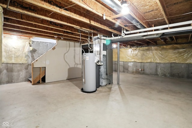 13264 Penneagle Dr, Carmel, IN 46033 - unfinished basement featuring water heater and stairway