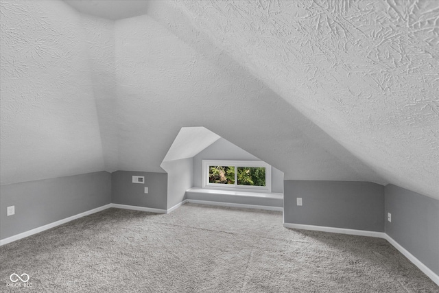1141 W 35th St, Indianapolis, IN 46208 - bonus room with a textured ceiling, vaulted ceiling, and carpet floors