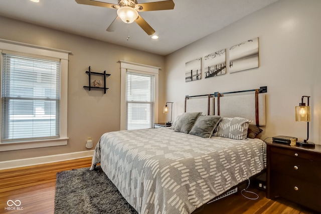 2332 Central Ave, Indianapolis, IN 46205 - bedroom featuring wood finished floors, recessed lighting, and ceiling fan