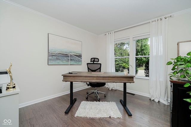 6036 W Bayfront Shrs, Mccordsville, IN 46055 - home office featuring crown molding and wood finished floors
