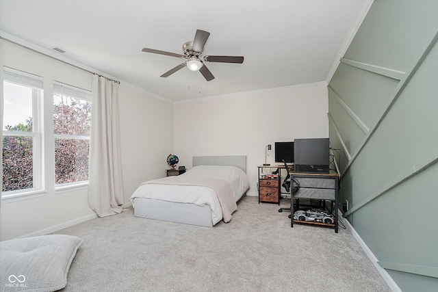 6036 W Bayfront Shrs, Mccordsville, IN 46055 - carpeted bedroom featuring crown molding and ceiling fan