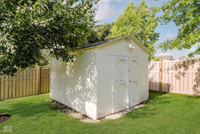 6036 W Bayfront Shrs, Mccordsville, IN 46055 - view of shed featuring a fenced backyard