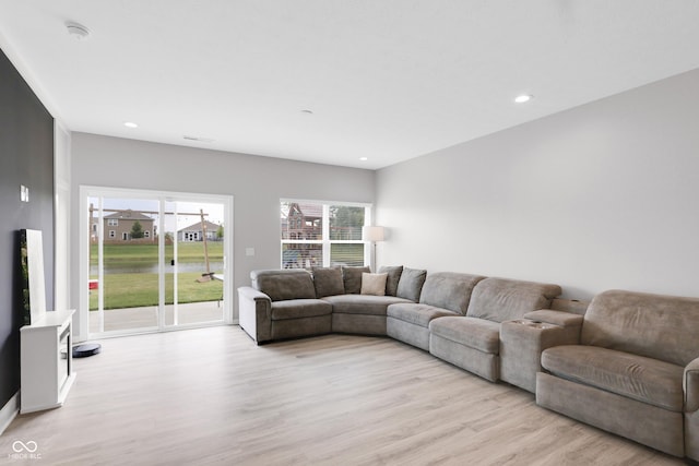 757 Carson Ln, Greenfield, IN 46140 - living area featuring light wood finished floors and recessed lighting