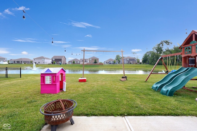 757 Carson Ln, Greenfield, IN 46140 - view of green lawn with a residential view and a water view