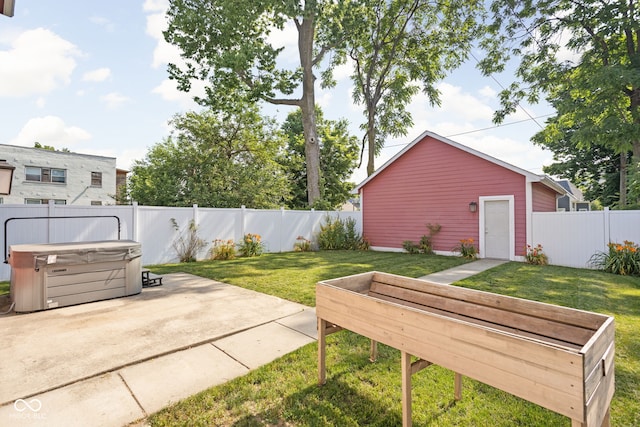 2015 N College Ave, Indianapolis, IN 46202 - fenced backyard featuring a patio and a hot tub