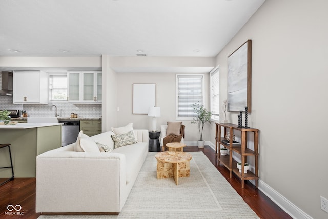 2015 N College Ave, Indianapolis, IN 46202 - living room with dark wood-style floors