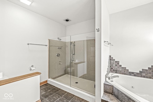 3766 Brill Rd, Indianapolis, IN 46227 - bathroom featuring a whirlpool tub and a shower stall