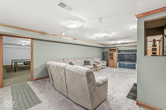 3766 Brill Rd, Indianapolis, IN 46227 - carpeted living area with baseboards and a textured ceiling