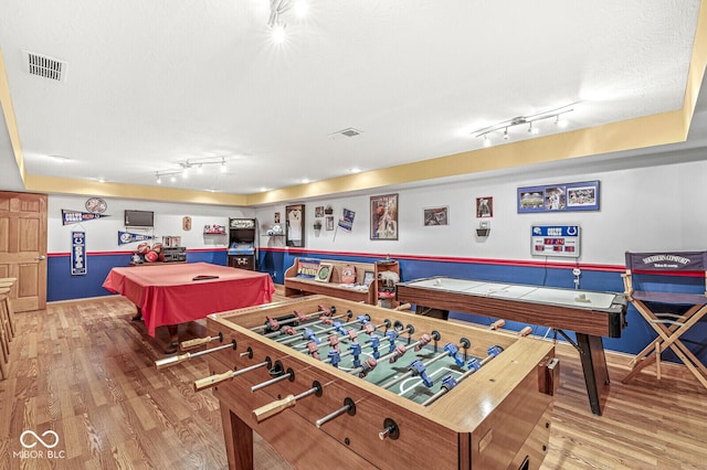 3766 Brill Rd, Indianapolis, IN 46227 - game room featuring rail lighting, pool table, and light wood-style floors