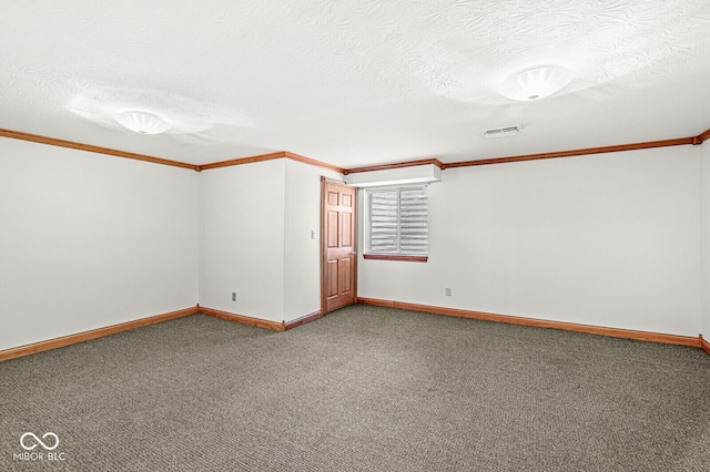 3766 Brill Rd, Indianapolis, IN 46227 - spare room with ornamental molding, carpet, and a textured ceiling