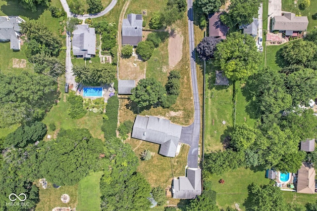 3766 Brill Rd, Indianapolis, IN 46227 - aerial overview of property's location featuring a pool area