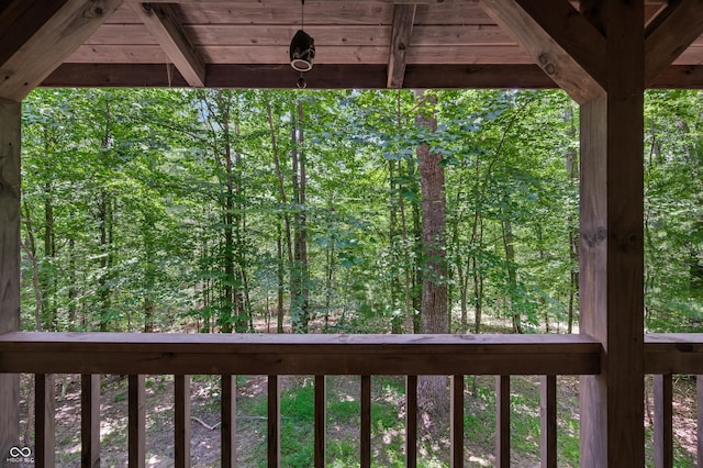 3715 Orchard Rd, Columbus, IN 47201 - deck with a forest view