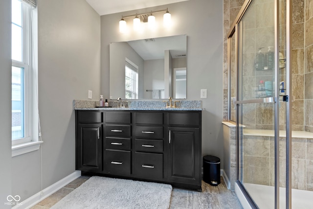 9476 Oakley Dr, Indianapolis, IN 46260 - full bath with double vanity and a shower stall
