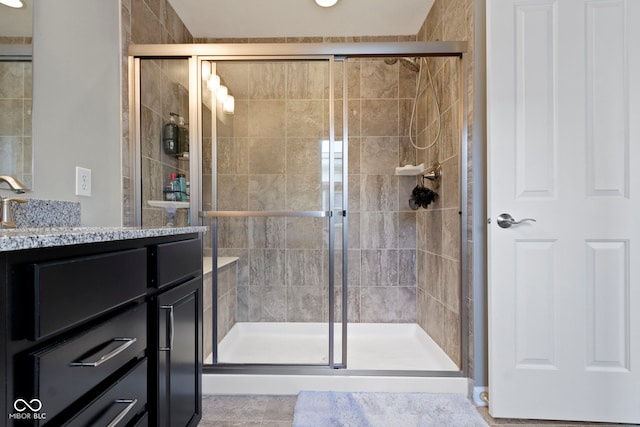 9476 Oakley Dr, Indianapolis, IN 46260 - full bathroom featuring vanity and a stall shower