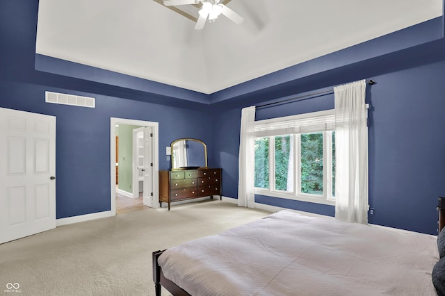 9690 Irishmans Run Ln, Zionsville, IN 46077 - carpeted bedroom with a ceiling fan and connected bathroom