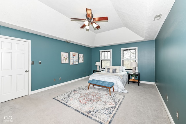 5826 Winding Way Ln, Indianapolis, IN 46220 - carpeted bedroom featuring a raised ceiling and ceiling fan