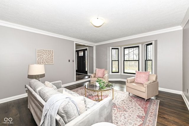 5826 Winding Way Ln, Indianapolis, IN 46220 - living area featuring crown molding and dark wood finished floors