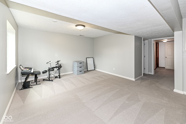 5826 Winding Way Ln, Indianapolis, IN 46220 - game room featuring carpet flooring and a textured ceiling