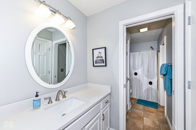 5826 Winding Way Ln, Indianapolis, IN 46220 - full bathroom with vanity and stone finish floors