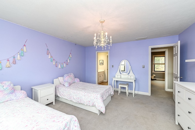 5826 Winding Way Ln, Indianapolis, IN 46220 - bedroom featuring a chandelier and light carpet