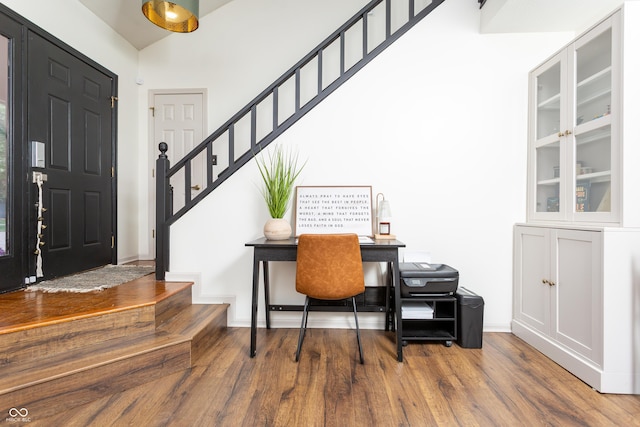 7612 Farm View Cir E, Indianapolis, IN 46256 - home office featuring wood finished floors