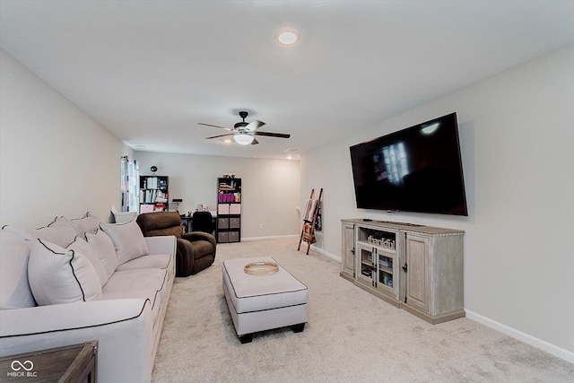 9806 Olympic Blvd, Pendleton, IN 46064 - living area with light carpet and a ceiling fan