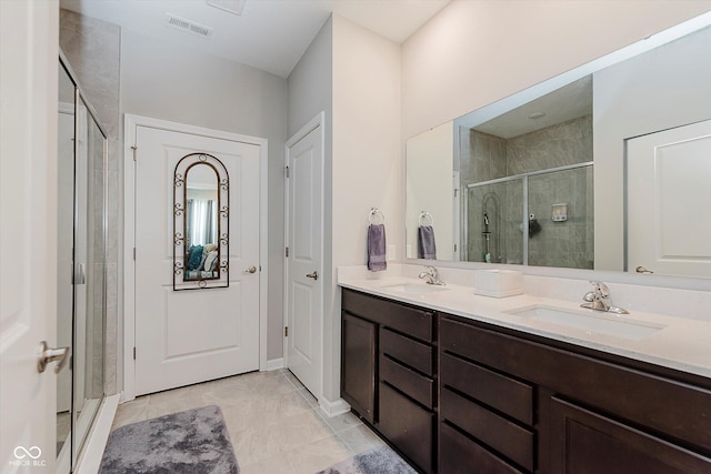 9806 Olympic Blvd, Pendleton, IN 46064 - bathroom featuring a stall shower and double vanity
