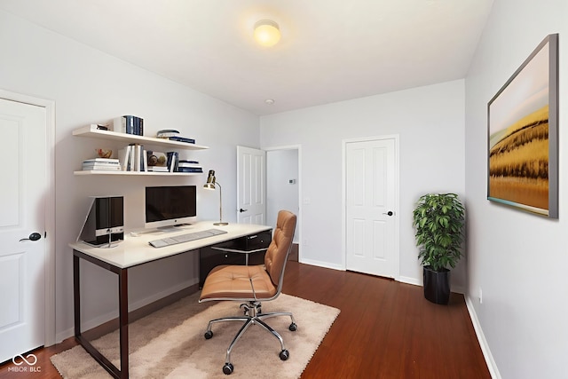 12997 Bartlett Dr, Fishers, IN 46037 - home office featuring dark wood-style floors