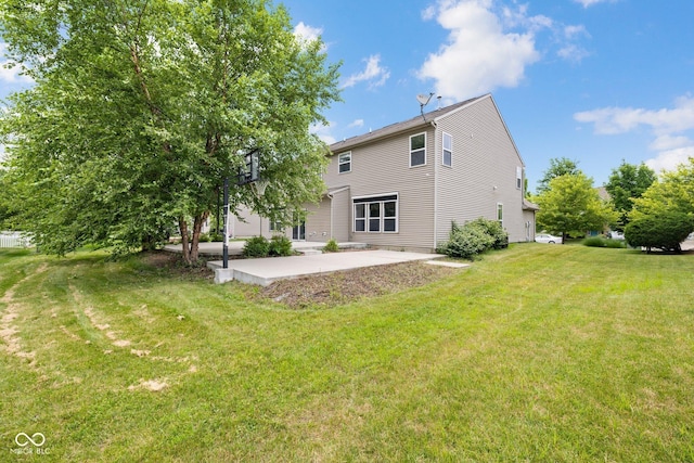 12997 Bartlett Dr, Fishers, IN 46037 - rear view of house featuring a patio and a yard