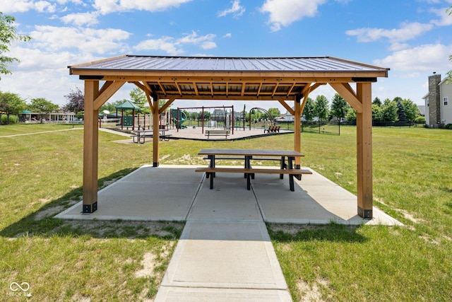 12997 Bartlett Dr, Fishers, IN 46037 - surrounding community with a yard and a gazebo