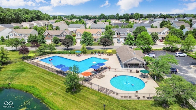 12997 Bartlett Dr, Fishers, IN 46037 - aerial perspective of suburban area featuring a pool