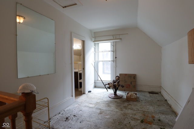 633 N E St, Greenfield, IN 46140 - additional living space featuring vaulted ceiling and carpet floors