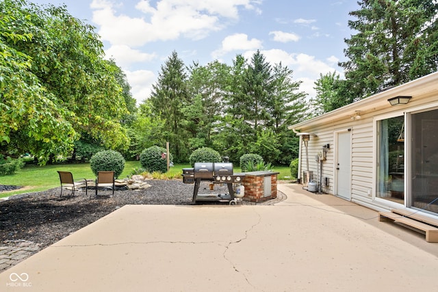 6429 Walnut Way, Brownsburg, IN 46112 - view of patio with a grill and view of wooded area