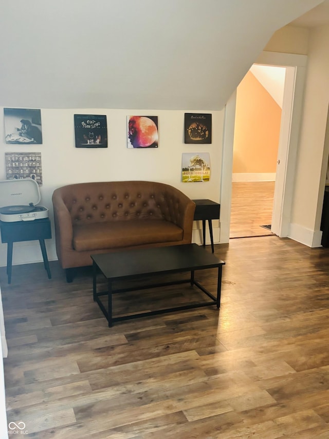 597 W Adams St, Franklin, IN 46131 - living area with wood finished floors and vaulted ceiling