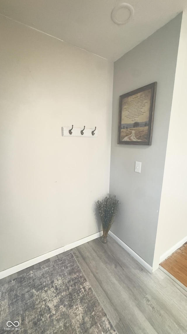 336 Brookside Ln, Plainfield, IN 46168 - laundry area featuring wood finished floors and baseboards