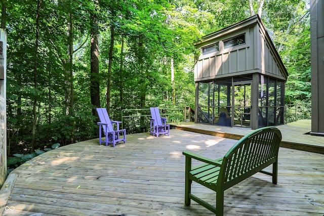 944 Briar Patch Ln, Greenwood, IN 46142 - wooden terrace featuring a sunroom