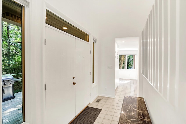 944 Briar Patch Ln, Greenwood, IN 46142 - foyer with recessed lighting and light tile patterned floors