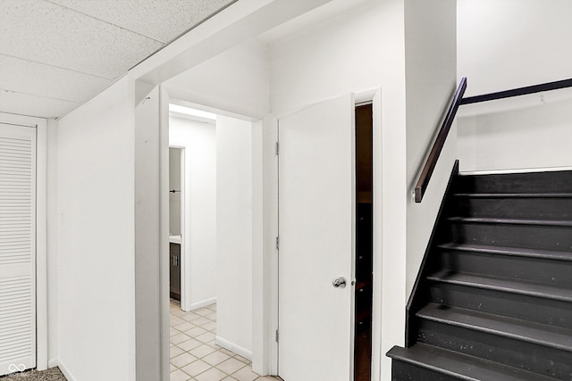 944 Briar Patch Ln, Greenwood, IN 46142 - stairs featuring baseboards and a drop ceiling