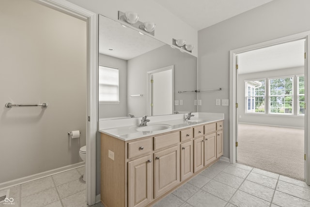 13172 Duval Dr, Fishers, IN 46037 - full bathroom with double vanity and tile patterned flooring