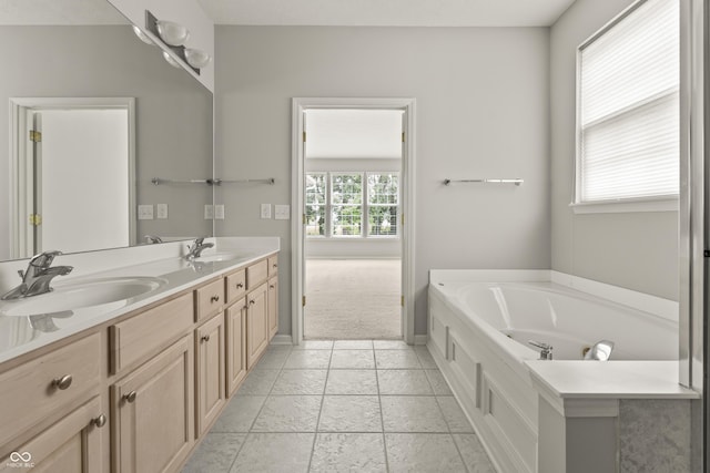 13172 Duval Dr, Fishers, IN 46037 - bathroom with double vanity and a bath