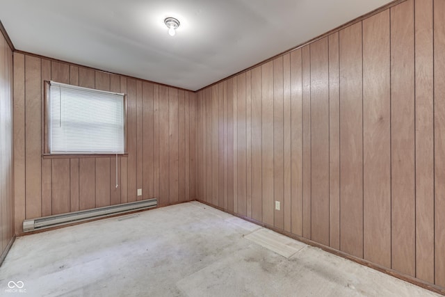 6637 E County Road 600 S, Plainfield, IN 46168 - carpeted spare room with baseboard heating and wood walls